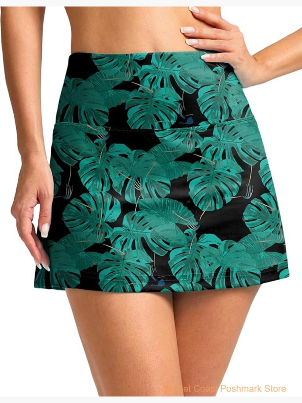 High Waisted Swim Skirt with Pocket Tummy Control Tankini